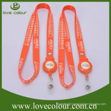 New Custom orange retractable pull reel lanyard wholesale,90*2.cm AZO free lanyards